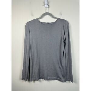 Bruno Cucinelli Cashmere Women's Lightweight Sweater Grey With Gold Small